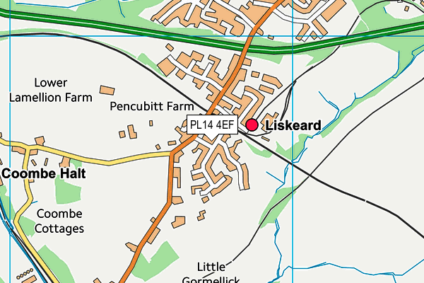 PL14 4EF map - OS VectorMap District (Ordnance Survey)