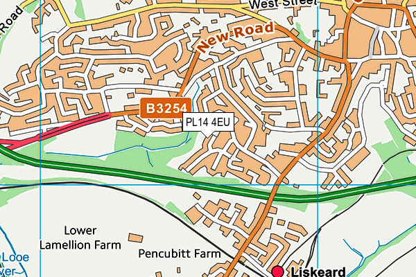 PL14 4EU map - OS VectorMap District (Ordnance Survey)