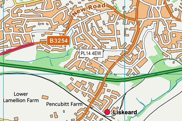 PL14 4EW map - OS VectorMap District (Ordnance Survey)