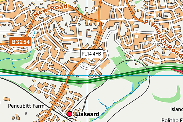 PL14 4FB map - OS VectorMap District (Ordnance Survey)