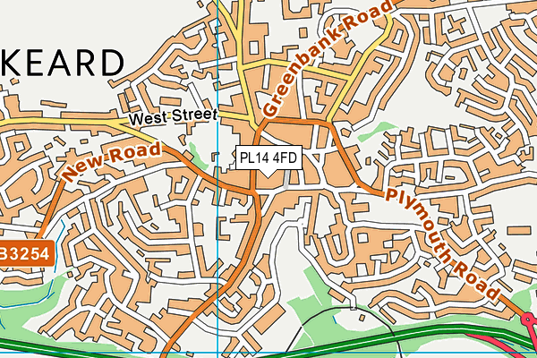 PL14 4FD map - OS VectorMap District (Ordnance Survey)