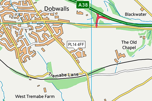 PL14 4FF map - OS VectorMap District (Ordnance Survey)