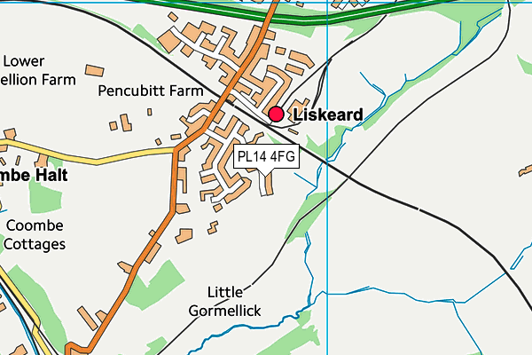 PL14 4FG map - OS VectorMap District (Ordnance Survey)