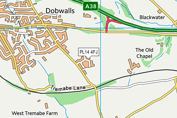 PL14 4FJ map - OS VectorMap District (Ordnance Survey)