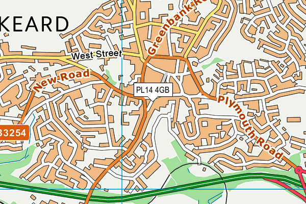 PL14 4GB map - OS VectorMap District (Ordnance Survey)