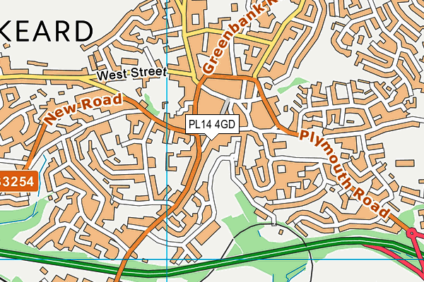 PL14 4GD map - OS VectorMap District (Ordnance Survey)
