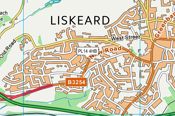 PL14 4HB map - OS VectorMap District (Ordnance Survey)