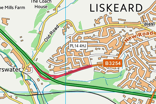 PL14 4HJ map - OS VectorMap District (Ordnance Survey)