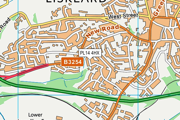 PL14 4HX map - OS VectorMap District (Ordnance Survey)