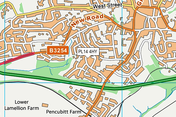 PL14 4HY map - OS VectorMap District (Ordnance Survey)