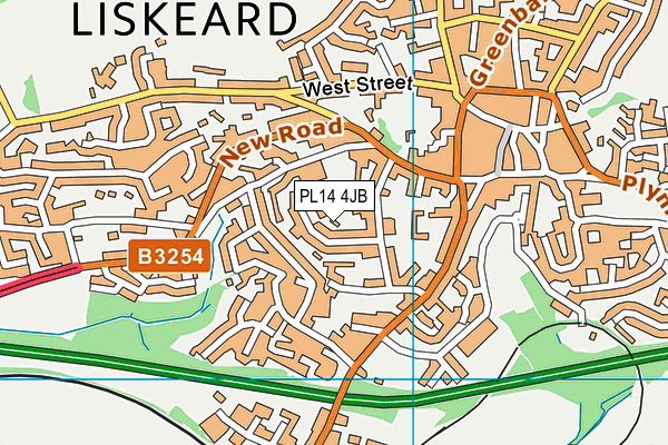 PL14 4JB map - OS VectorMap District (Ordnance Survey)