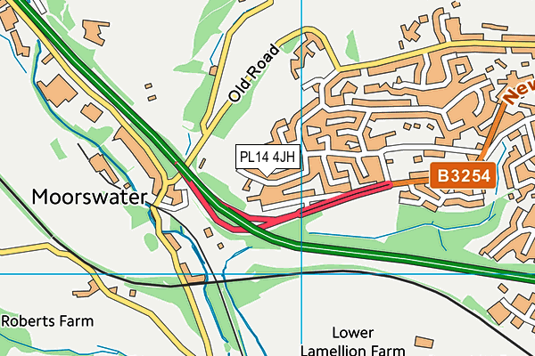 PL14 4JH map - OS VectorMap District (Ordnance Survey)