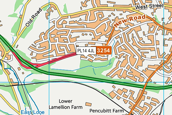 PL14 4JL map - OS VectorMap District (Ordnance Survey)