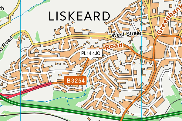 PL14 4JQ map - OS VectorMap District (Ordnance Survey)