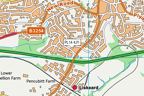 PL14 4JY map - OS VectorMap District (Ordnance Survey)