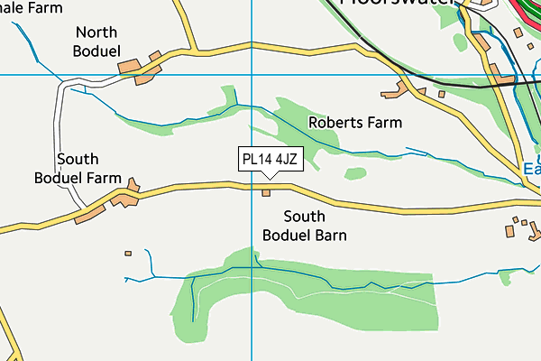 PL14 4JZ map - OS VectorMap District (Ordnance Survey)