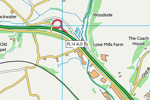 PL14 4LD map - OS VectorMap District (Ordnance Survey)