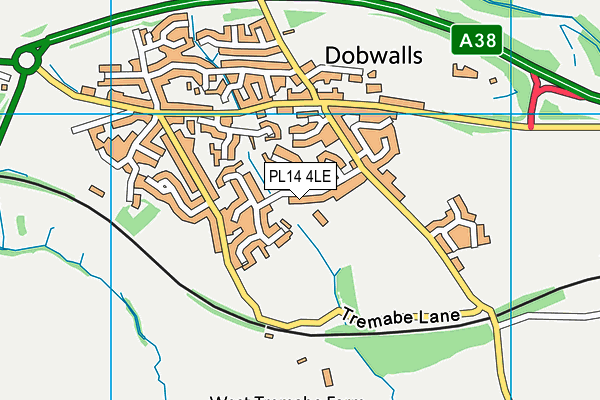 PL14 4LE map - OS VectorMap District (Ordnance Survey)