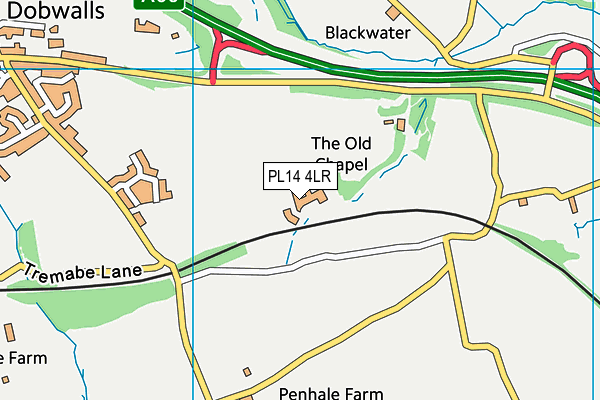 PL14 4LR map - OS VectorMap District (Ordnance Survey)