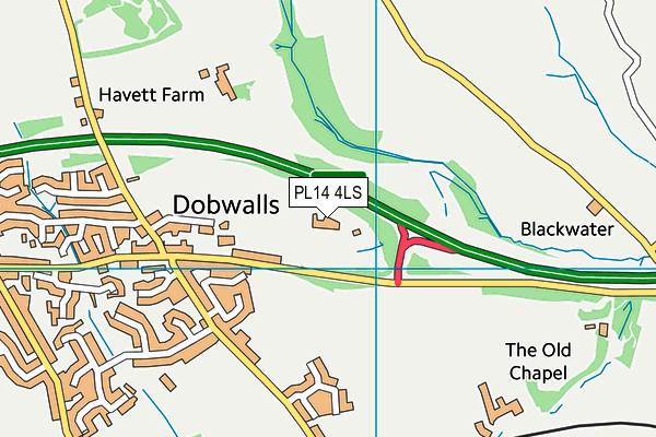 PL14 4LS map - OS VectorMap District (Ordnance Survey)