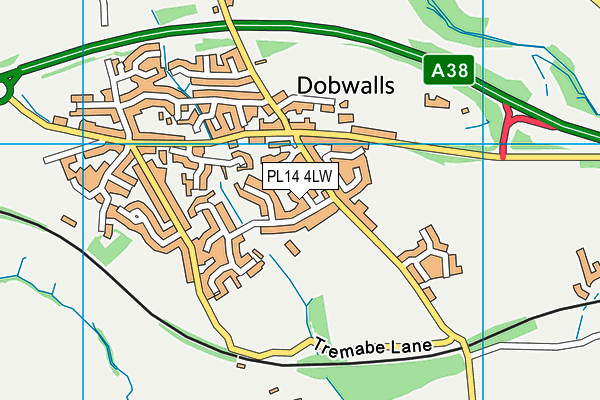 PL14 4LW map - OS VectorMap District (Ordnance Survey)