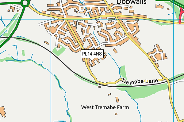 PL14 4NS map - OS VectorMap District (Ordnance Survey)