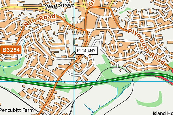 PL14 4NY map - OS VectorMap District (Ordnance Survey)