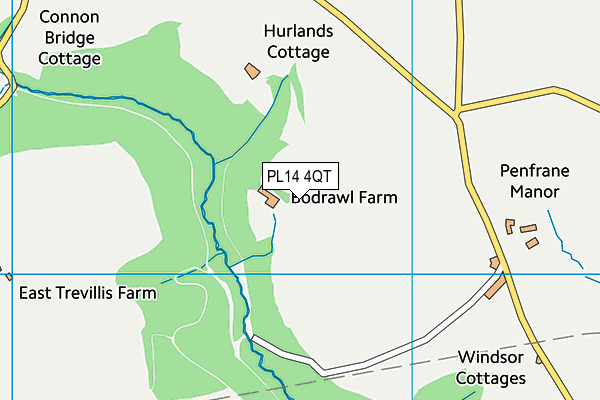 PL14 4QT map - OS VectorMap District (Ordnance Survey)