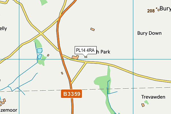 PL14 4RA map - OS VectorMap District (Ordnance Survey)