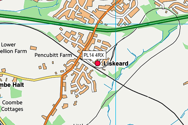 PL14 4RX map - OS VectorMap District (Ordnance Survey)