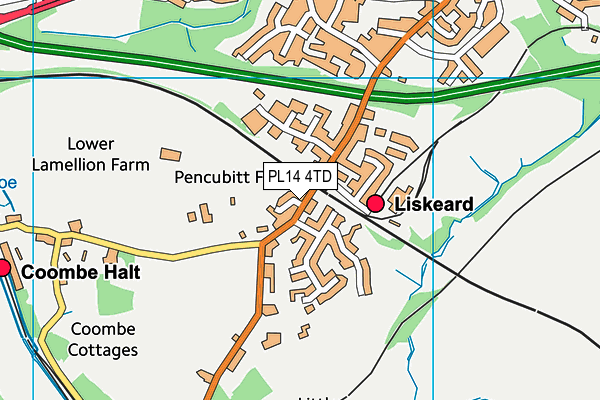 PL14 4TD map - OS VectorMap District (Ordnance Survey)