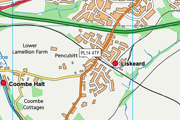 PL14 4TF map - OS VectorMap District (Ordnance Survey)