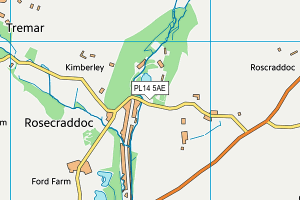 PL14 5AE map - OS VectorMap District (Ordnance Survey)