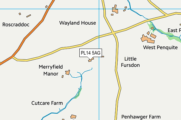 PL14 5AG map - OS VectorMap District (Ordnance Survey)