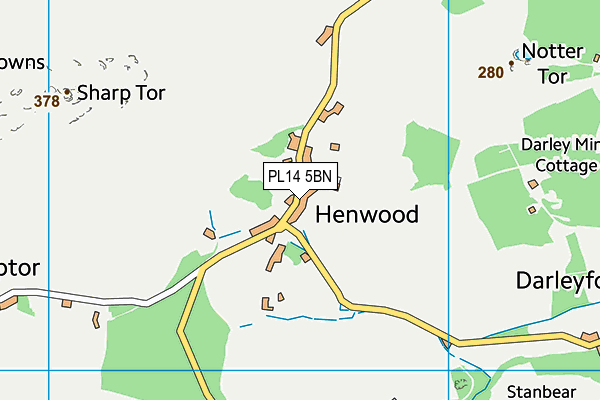 PL14 5BN map - OS VectorMap District (Ordnance Survey)