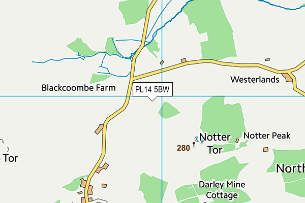 PL14 5BW map - OS VectorMap District (Ordnance Survey)