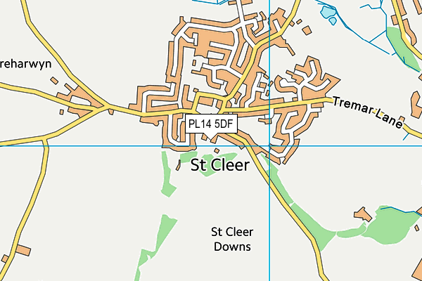PL14 5DF map - OS VectorMap District (Ordnance Survey)