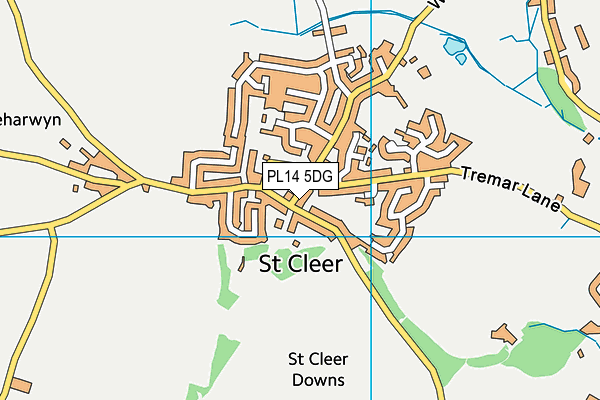 PL14 5DG map - OS VectorMap District (Ordnance Survey)