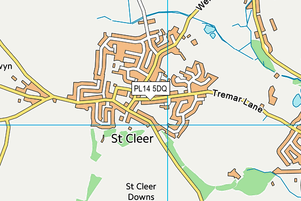 PL14 5DQ map - OS VectorMap District (Ordnance Survey)