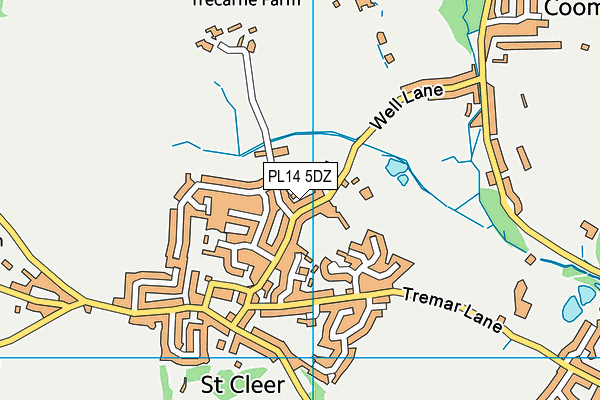 PL14 5DZ map - OS VectorMap District (Ordnance Survey)