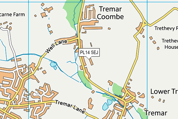 PL14 5EJ map - OS VectorMap District (Ordnance Survey)
