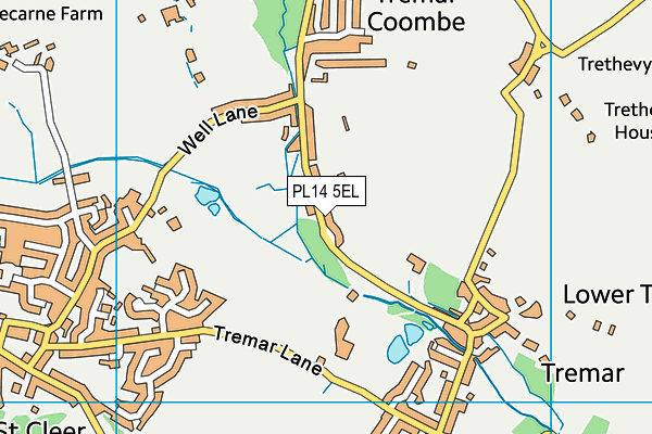 PL14 5EL map - OS VectorMap District (Ordnance Survey)