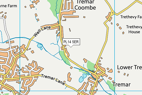 PL14 5ER map - OS VectorMap District (Ordnance Survey)