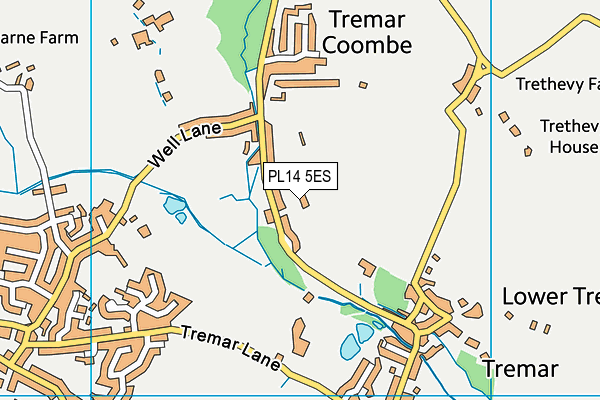 PL14 5ES map - OS VectorMap District (Ordnance Survey)