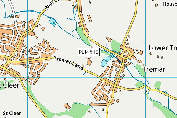 PL14 5HE map - OS VectorMap District (Ordnance Survey)