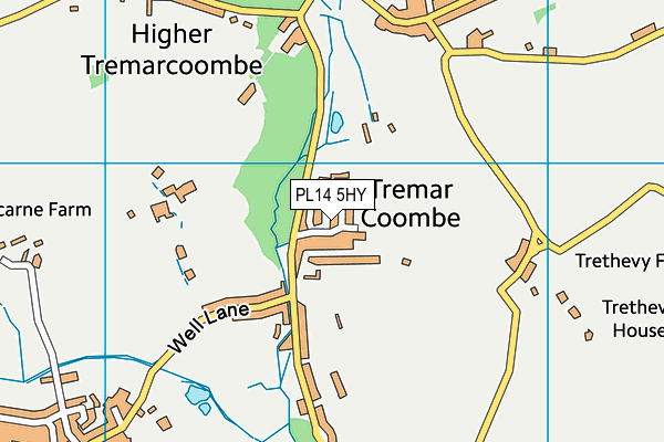 PL14 5HY map - OS VectorMap District (Ordnance Survey)