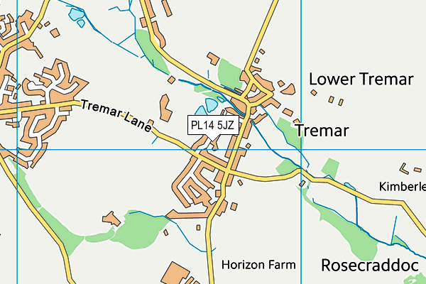 PL14 5JZ map - OS VectorMap District (Ordnance Survey)