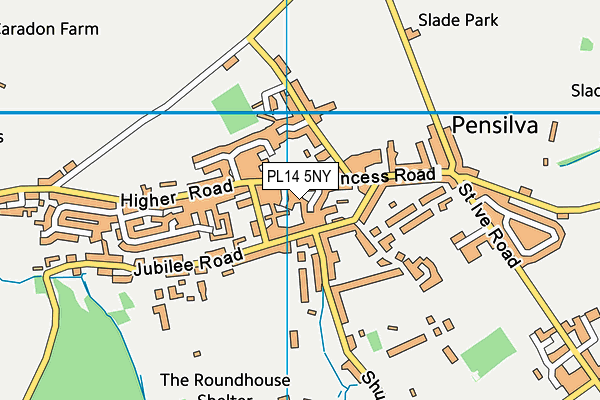 PL14 5NY map - OS VectorMap District (Ordnance Survey)