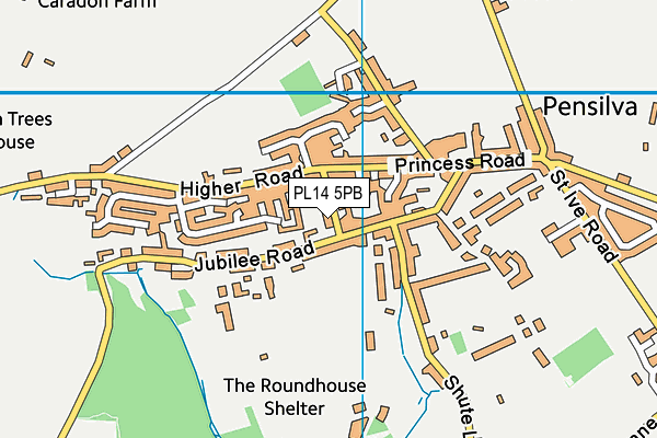 PL14 5PB map - OS VectorMap District (Ordnance Survey)