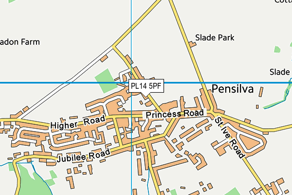 PL14 5PF map - OS VectorMap District (Ordnance Survey)